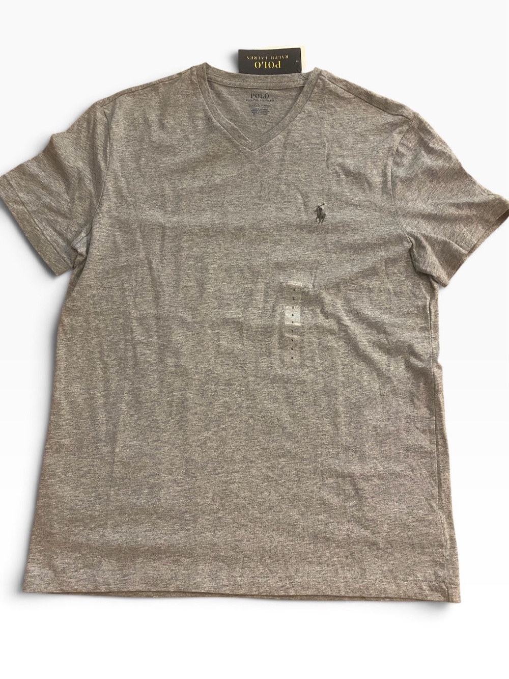 Polo Ralph Lauren Men’s Heather Gray V-Neck Polo Short Sleeve Tee New Small